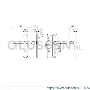 Ami VHB 250/50/1-386 veiligheids Rotaveer kruk-kruk langschildgarnituur SKG*** ovaal VHB 386 Rota 250/50/1 profielcilinder PC 92 F1 deurdikte 53-57 mm mm 689313