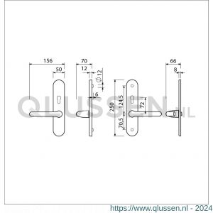 Ami VHB 250/50/1-386 senioren veiligheids Rotaveer kruk-kruk langschildgarnituur SKG** ovaal omkeer VHB deurkruk 386 Rota 250/50/1 profielcilinder PC 72 omkeer F1 deurdikte 38-42 mm 689403