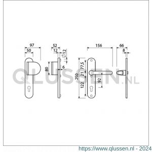 Ami VHB 250/50/1-90/83-386 veiligheids Rotaveer duwer-kruk langschildgarnituur SKG*** ovaal VHB 250/50/1 profielcilinder PC 92 deurduwer 90/83 rechts en deurkruk 386 Rota deurdikte 38-42 mm F1 689703