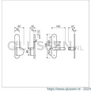 Ami VHB 250/50/1-90/83-378 senioren veiligheids Rotaveer duwer-kruk langschildgarnituur SKG** ovaal omkeer VHB 250/50/1 profielcilinder PC 72 omkeer deurduwer 90/83 rechts F1 en deurkruk 378 Rota profielcilinder PC 72 omkeer deurdikte 38-42 mm 689801