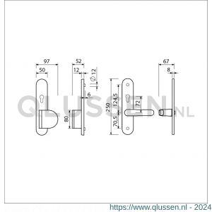 Ami VHB 250/50/1-90/83-386 senioren veiligheids Rotaveer duwer-kruk langschildgarnituur SKG** ovaal omkeer VHB 250/50/1 profielcilinder PC 72 omkeer deurduwer 90/83 rechts en deurkruk 386 Rota deurdikte 38-42 mm F1 689803