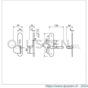 Ami VHB 250/50/1-90/83-386 senioren veiligheids Rotaveer duwer-kruk langschildgarnituur SKG** ovaal omkeer VHB 250/50/1 profielcilinder PC 72 omkeer deurduwer 90/83 links en deurkruk 386 Rota deurdikte 38-42 mm F1 689853