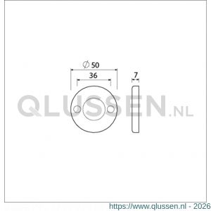 Ami 3 RH krukrozet aluminium rond krukgat zwart 739300