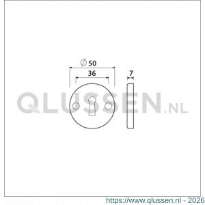 Ami 3 RH sleutelrozet aluminium rond sleutelgat SLG zwart 739302