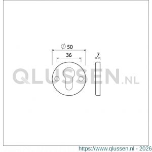Ami 3 RH cilinderrozet aluminium rond profielcilinder PC zwart 739303