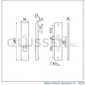 Ami VHB 251/15 KT veiligheidslangschild SKG*** kerntrekbeveiliging VHB 251/50/15 buiten KT 72 binnen profielcilinder PC 72 zwart deurdikte 38-42 mm 739720