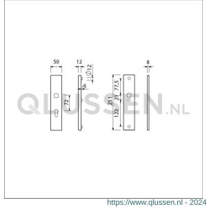 Ami VHB 251/50 veiligheidslangschild SKG*** VHB 251/50 buiten profielcilinder PC 72 binnen blind F2 deurdikte 38-42 mm 800143