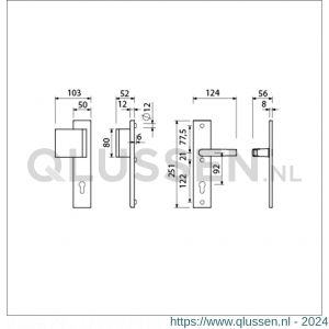 Ami VHB 251/50-90/80 veiligheidsvoordeur-duwerlangschildgarnituur SKG*** VHB 251/50 profielcilinder PC 92 deurduwer 90/80 links F2 profielcilinder PC 92 en deurkruk 332 deurdikte 38-42 mm 802855