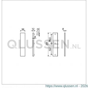 Ami VHB 251/50 veiligheidslangschild SKG*** VHB 251/50 buiten en binnen geheel blind F1 deurdikte 38-42 mm 803001