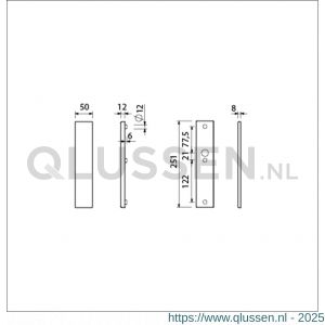 Ami VHB 251/50 veiligheidslangschild SKG*** VHB 251/50 buiten geheel blind binnen blind F1 deurdikte 38-42 mm 803002