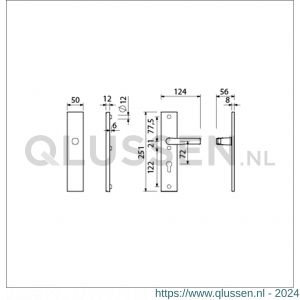 Ami VHB 251/50 veiligheidslangschild SKG*** VHB 251/50 buiten blind binnen profielcilinder PC 72 met deurkruk 332 F1 deurdikte 38-42 mm 803056