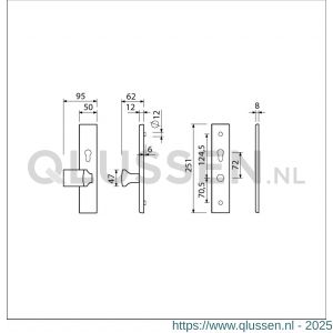 Ami VHB 251/50-144 veiligheidsvoordeur-knoplangschildgarnituur SKG*** VHB 251/50 profielcilinder PC 72 knop Varo 144 F1 profielcilinder PC 72 en zonder deurkruk deurdikte 38-42 mm 804650