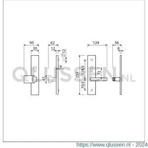 Ami VHB 251/50-144 senioren veiligheidsvoordeur-knoplangschildgarnituur SKG** omkeer VHB 251/50 profielcilinder PC 72 omkeer knop Varo 144 profielcilinder PC 72 omkeer en deurkruk 332 M6 F1 deurdikte 38/45 804751