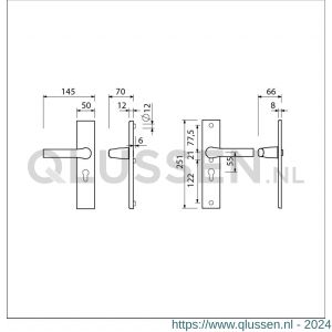 Ami VHB 251/50-379 veiligheids Rotaveer kruk-kruk langschildgarnituur SKG*** VHB deurkruk 379 Rota 251/50 profielcilinder PC 55 F1 en deurkruk 379 Rota 251/50 profielcilinder PC 55 deurdikte 38-42 mm 809100