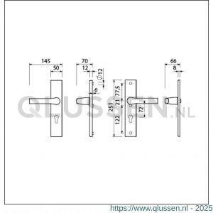 Ami VHB 251/50-379 veiligheids Rotaveer kruk-kruk langschildgarnituur SKG*** VHB deurkruk 379 Rota 251/50 profielcilinder PC 72 F1 en deurkruk 379 Rota 251/50 profielcilinder PC 72 deurdikte 53-57 mm 809210