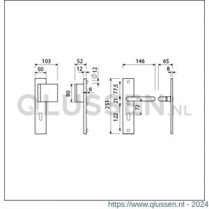 Ami VHB 251/50-90/80-379 veiligheidsvoordeur duwer-kruk Rotaveer langschildgarnituur SKG*** VHB 251/50 profielcilinder PC 72 deurduwer 90/80 rechts F1 en deurkruk 379 Rota 251/50 profielcilinder PC 72 deurdikte 38-42 mm 809600