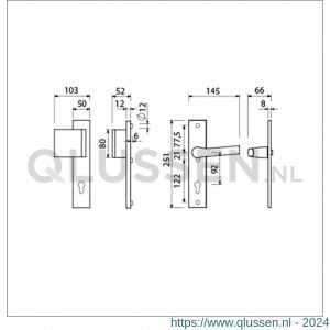 Ami VHB 251/50-90/80-379 veiligheidsvoordeur duwer-kruk Rotaveer langschildgarnituur SKG*** VHB 251/50 profielcilinder PC 92 deurduwer 90/80 links F1 en deurkruk 379 Rota 251/50 profielcilinder PC 92 deurdikte 38-42 mm 809750