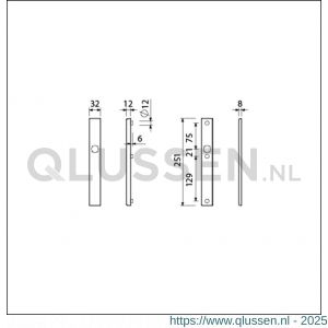 Ami VHB 251/32 veiligheidssmalschild SKG** VHB 251/32 buiten en binnen blind F1 deurdikte 53-57 mm 811000