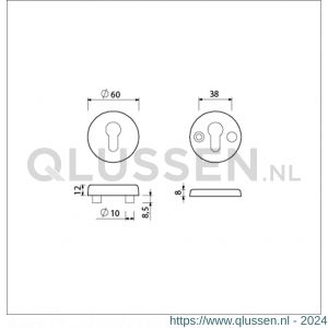 Ami VHB rond rozet veiligheidsrozet SKG*** VHB rozet rond profielcilinder PC F1 deurdikte 38-42 mm 816121