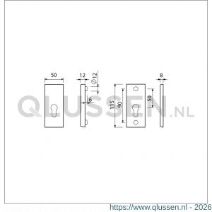 Ami VHB 115/50 veiligheidsrozet SKG*** VHB rozet 115/50 profielcilinder PC F1 deurdikte 38-42 mm 820121