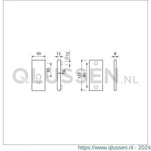 Ami VHB 115/50 veiligheidsrozet SKG*** VHB rozet 115/50 buiten profielcilinder PC binnen blind F1 deurdikte 38-42 mm 820123