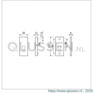 Ami VHB 115/50 veiligheidsrozet SKG*** VHB rozet 115/50 profielcilinder PC F2 deurdikte 38-42 mm 820221