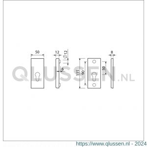 Ami VHB 115/50 veiligheidsrozet SKG*** VHB rozet 115/50 profielcilinder PC F2 deurdikte 53-57 mm 820222