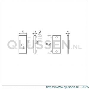 Ami VHB 115/50 veiligheidsrozet SKG*** VHB rozet 115/50 buiten profielcilinder PC binnen blind F2 deurdikte 38-42 mm 820223