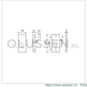 Ami VHB 115/50/15 KT veiligheidsrozet SKG*** kerntrekbeveiliging VHB rozet 115/15 KT F1 deurdikte 53-57 mm 820322