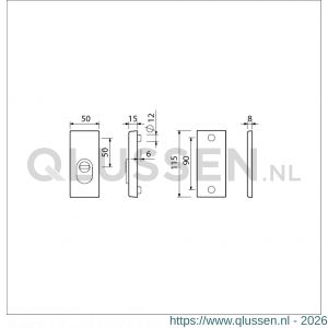 Ami VHB 115/50/15 KT veiligheidsrozet SKG*** kerntrekbeveiliging VHB rozet 115/15 buiten KT binnen blind F1 deurdikte 38-42 mm 820323