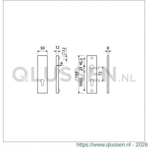 Ami VHB 193/50 veiligheidskortschild SKG*** VHB 193/50 buiten zonder krukgat profielcilinder PC 72 binnen profielcilinder PC 72 F1 deurdikte 38-45 821096