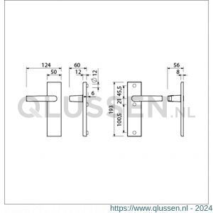 Ami VHB 193/50 veiligheidskortschild SKG*** VHB 193/50 buiten en binnen blind met deurkruk 332 F1 deurdikte 38-42 mm 821103