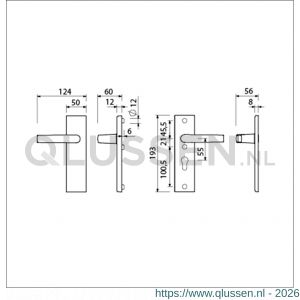 Ami VHB 193/50 veiligheidskortschild SKG*** VHB 193/50 buiten blind binnen profielcilinder PC 55 met deurkruk 332 F1 deurdikte 38-42 mm 821121