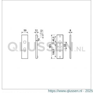 Ami VHB 193/50 veiligheidskortschild SKG*** VHB 193/50 buiten en binnen profielcilinder PC 55 F1 deurdikte 38-42 mm 821204