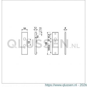 Ami VHB 193/50 veiligheidskortschild SKG*** VHB 193/50 buiten profielcilinder PC 55 binnen blind F1 deurdikte 38-42 mm 821234