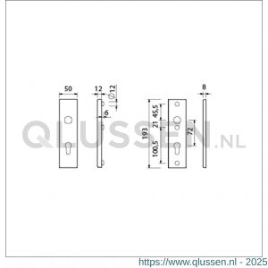 Ami VHB 193/50 veiligheidskortschild SKG*** VHB 193/50 buiten en binnen profielcilinder PC 72 F1 deurdikte 38-42 mm 821404