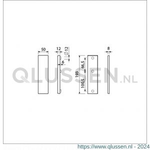 Ami VHB 193/50 veiligheidskortschild SKG*** VHB 193/50 buiten en binnen geheel blind F2 deurdikte 38-42 mm 831091