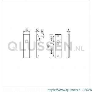 Ami VHB 193/50 veiligheidskortschild SKG*** VHB 193/50 buiten en binnen blind F2 deurdikte 38-42 mm 831101