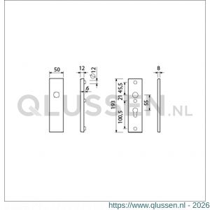 Ami VHB 193/50 veiligheidskortschild SKG*** VHB 193/50 buiten blind binnen profielcilinder PC 55 F2 deurdikte 38-42 mm 831118