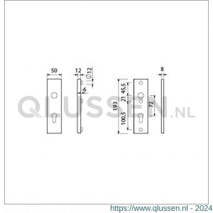 Ami VHB 193/50 veiligheidskortschild SKG*** VHB 193/50 buiten en binnen profielcilinder PC 72 F2 deurdikte 38-42 mm 831404