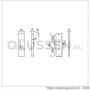 Ami VHB 193/15 KT veiligheidskortschild SKG*** kerntrekbeveiliging VHB 193/15 buiten kerntrek KT 55 en binnen profielcilinder PC 55 F1 deurdikte 38-42 mm 834204