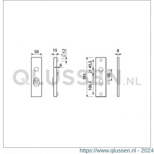 Ami VHB 193/15 KT veiligheidskortschild SKG*** kerntrekbeveiliging VHB 193/15 buiten kerntrek KT 55 binnen profielcilinder PC 55 F1 deurdikte 53-57 mm 834208