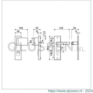 Ami VHB 193/15-90/60 KT veiligheidsvoordeur-duwerkortschild SKG*** kerntrekbeveiliging VHB 193/15 deurduwer 90/60 rechts KT 72 binnen profielcilinder PC 72 en deurkruk 332 F1 deurdikte 38-42 mm 834321