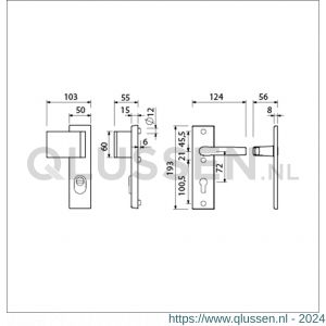 Ami VHB 193/15-90/60 KT veiligheidsvoordeur-duwerkortschild SKG*** kerntrekbeveiliging VHB 193/15 deurduwer 90/60 links KT 72 binnen profielcilinder PC 72 en deurkruk 332 F1 deurdikte 38-42 mm 834326