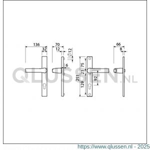 Ami VHB 251/32-379 veiligheids Rotaveer kruk-kruk smalschildgarnituur SKG** VHB deurkruk 379 Rota 251/32 profielcilinder PC 92 F1 en deurkruk 379 Rota 251/32 profielcilinder PC 92 deurdikte 53-57 mm 840119