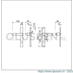 Ami VHB 251/32-379 veiligheids Rotaveer kruk-kruk smalschildgarnituur SKG** VHB deurkruk 379 Rota 251/32 profielcilinder PC 97,3 F1 en deurkruk 379 Rota 251/32 profielcilinder PC 97,3 deurdikte 53-57 mm 840120