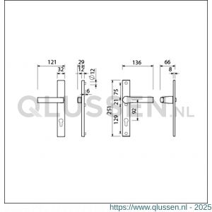 Ami VHB 251/32-353 veiligheids Rotaveer kruk-kruk smalschildgarnituur SKG** VHB 251/32 profielcilinder PC 92 deurkruk 353 vastdraaibaar F1 en deurkruk 379 Rota 251/32 profielcilinder PC 92 deurdikte 53-57 mm 840150