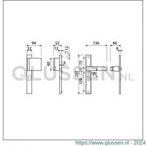 Ami VHB 251/32-90/80-379 veiligheids Rotaveer duwer-kruk smalschildgarnituur SKG** VHB 251/32 profielcilinder PC 55 deurduwer 90/80 rechts F1 en deurkruk 379 Rota 251/32 profielcilinder PC 55 deurdikte 53-57 mm 840304