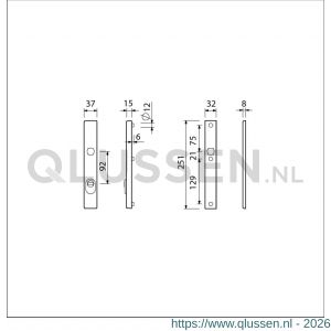Ami VHB 251/37 KT veiligheidssmalschild SKG*** kerntrekbeveiliging VHB 251/37 buiten kerntrek KT 92 en 251/32 binnen blind F1 deurdikte 53-57 mm 843007