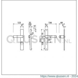 Ami VHB 251/37-353 KT veiligheids Rotaveer kruk-kruk smalschildgarnituur SKG*** kerntrekbeveiliging VHB 251/37 KT 72 en deurkruk 353 vastdraaibaar F1 en deurkruk 379 Rota 251/32 profielcilinder PC 72 deurdikte 53-57 mm 843140